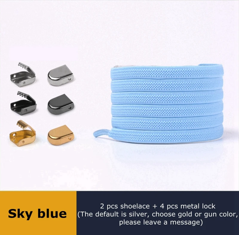 Elastic No-Tie Flat Shoelaces with Metal Lock – 24 Vibrant Colors