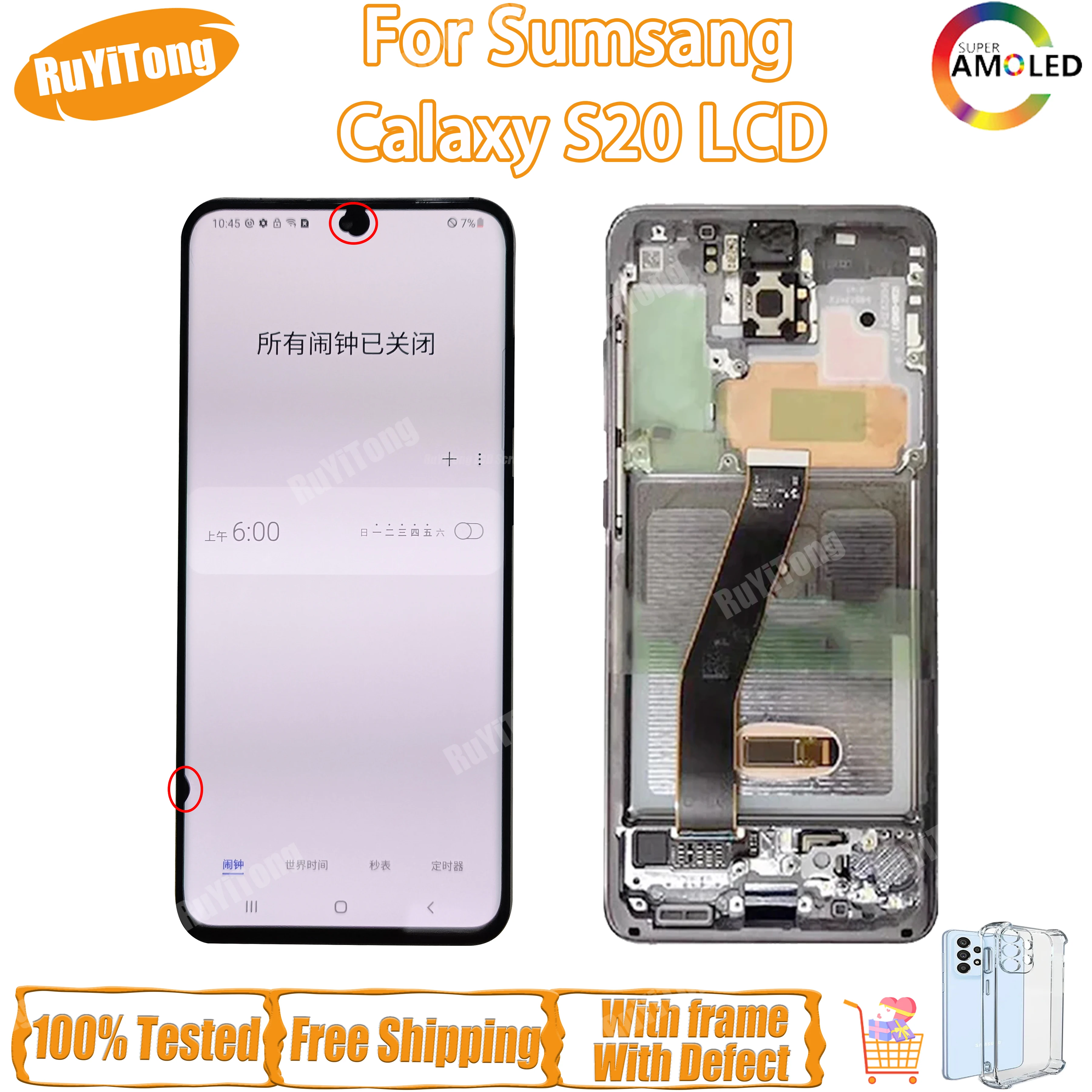 Super Amoled Per Samsung S20 Lcd G980 G980F G980F/Ds Display Lcd Con Cornice Digital Touch Screen Assembly Display S20