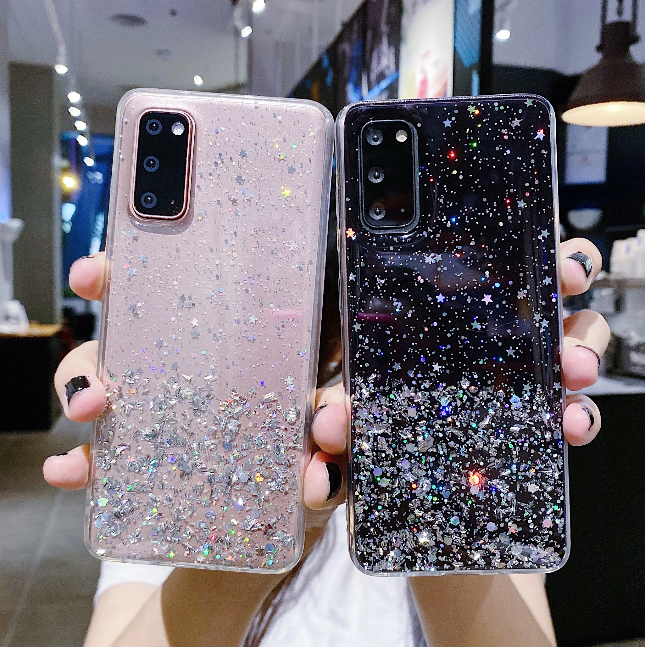 Pailletten Silikonhülle für Vivo V27 V21E V23E V20 Pro Y21S Y53S Glitzerhülle Vivo Y31 Y15S Y33S Y50 Y20S Y20i Y11S Y12S Stoßstange_voghion.com