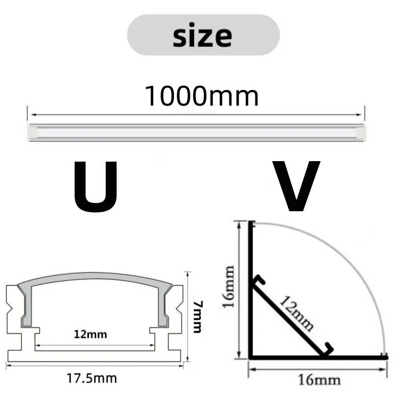 1M U/V Shape Corner Aluminium Profile Channel Holder for LED Strip Light Bar Under Cabinet Lamp Kitchen Closet DHL 10-20pcs/lot led light,led light bar,led aluminum channel,led cabinet light