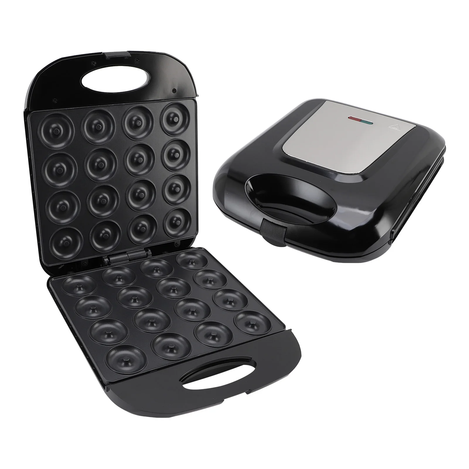 Mini Donut Maker Machine 16 Hole Non Stick Doughnut Machine 1400W Smart Temperature Control Easy To Clean Efficient for Home