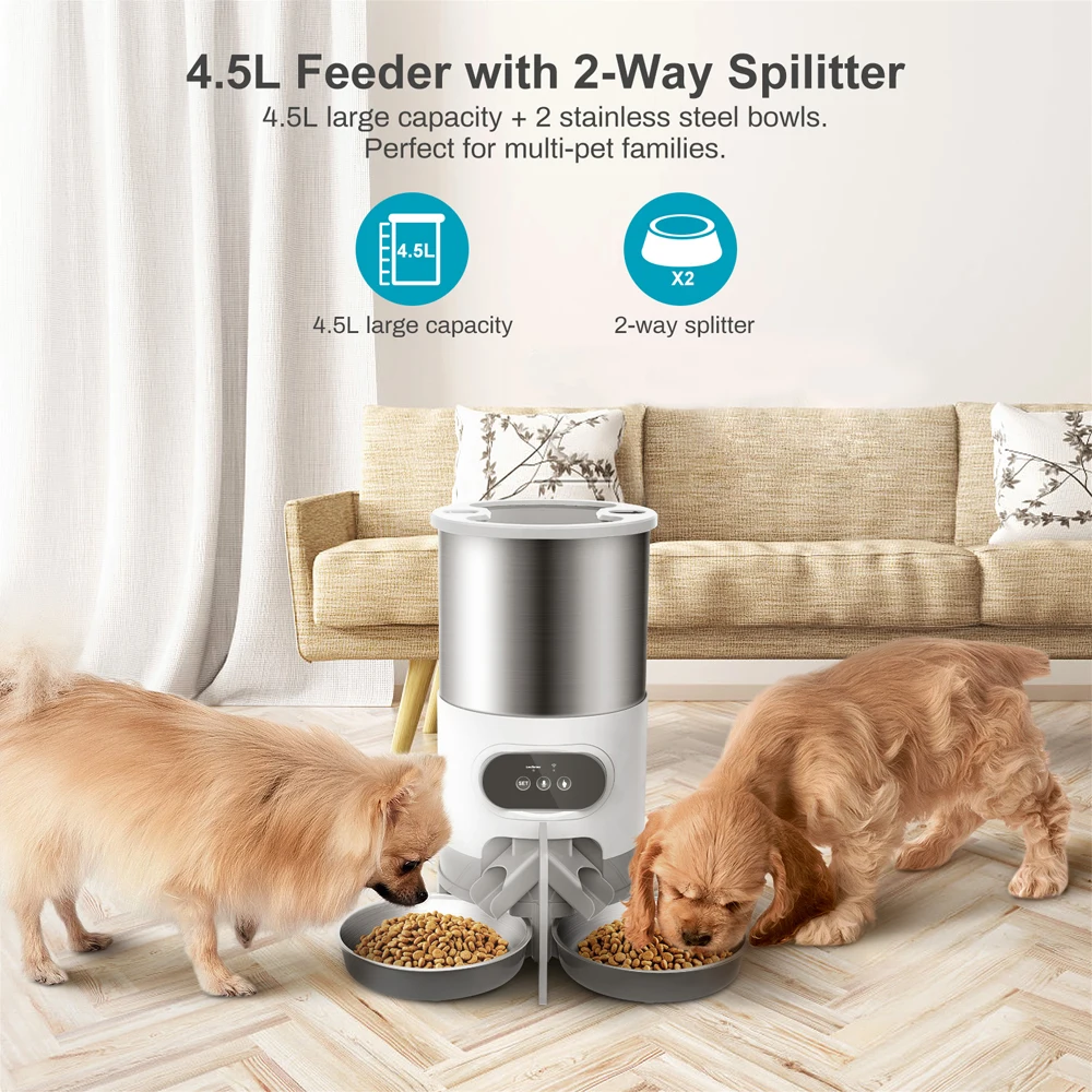 

Tuya Smart APP Pet Feeder Cat And Dog Food Automatic Dispenser Suitable For Small And Medium-Sized Cats And Dogs Remote Feeding