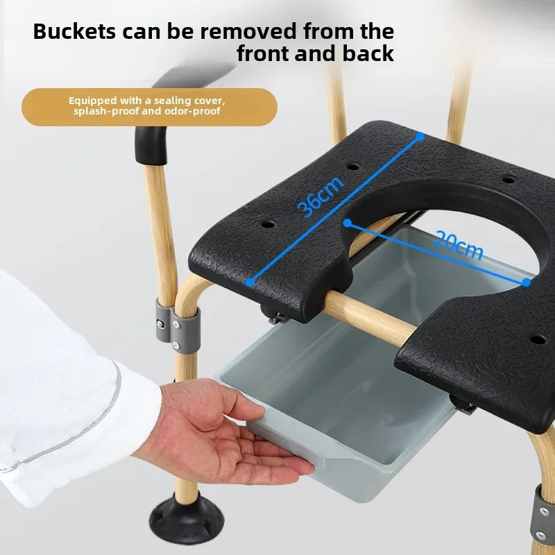 Commode Toilet Seat Adjustable Height Bath Chair for Elderly Disabled Shower Chair for Inside Shower Bathtub Portable Toilet 2