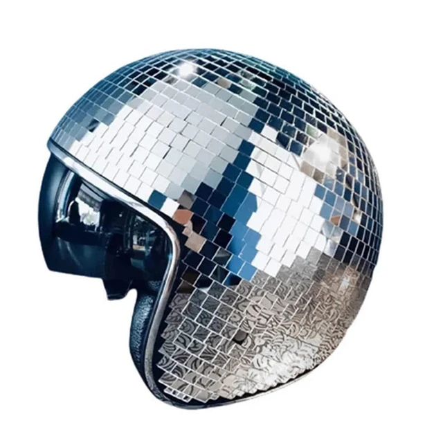 Disco Ball Helmet Party Decor Glitter Glass Disco Ball Cap Disco