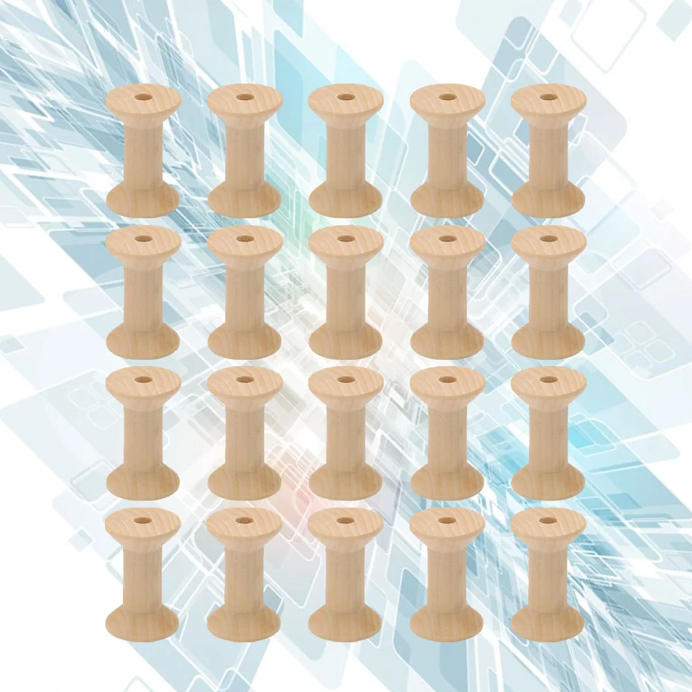 100PCS Unfinished Wooden Thread Spools Natural Wood Empty Bobbins Wire  Weaving Bobbins Sewing Thread Ribbon Holder for DIY - AliExpress