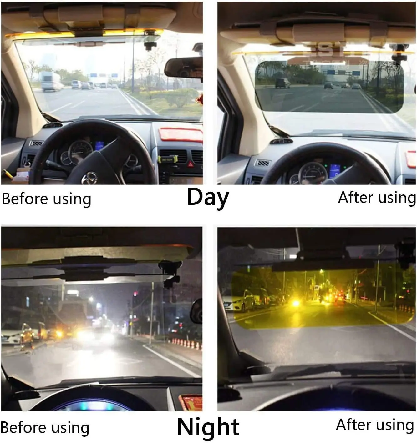 자동차 선 바이저 HD 안티 햇빛 눈부신 고글 주간 야간 운전 미러 UV Fold Flip Down for Clear View Visor