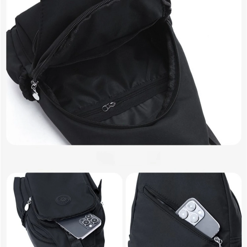 Korean Version of Nylon Fabric Fashion Trend Simple Casual Women Chest Bag with Large Capacity Multi-Functional Backpack 핸드백