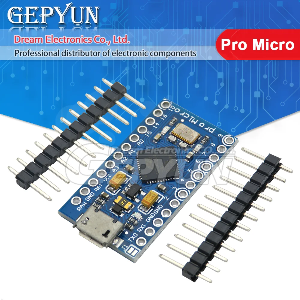 Pro Micro ATmega32U4 5V 16MHz module for arduino with 2 row pin header ...