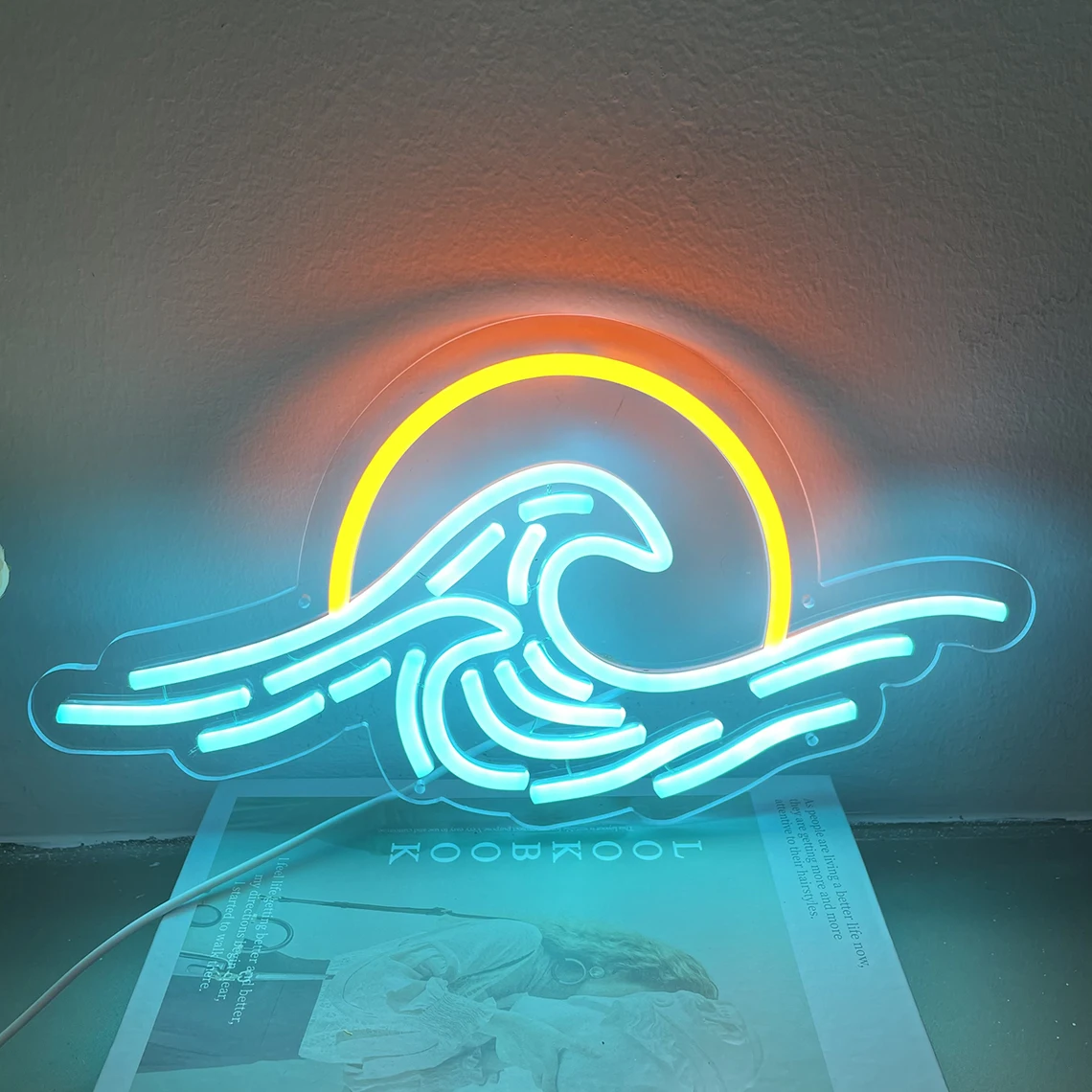 Sunrise Sunset Neon Sign, Sun Wave Neon Sign, Moon Wave Bedroom Neon Sign,  Wave Neon Sign, Moon Neon Sign, Néon Personnalisé, Moon Rise Sign 