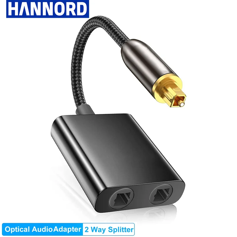 Hannord Gold-Plated Optical Fiber Audio Splitter Cable