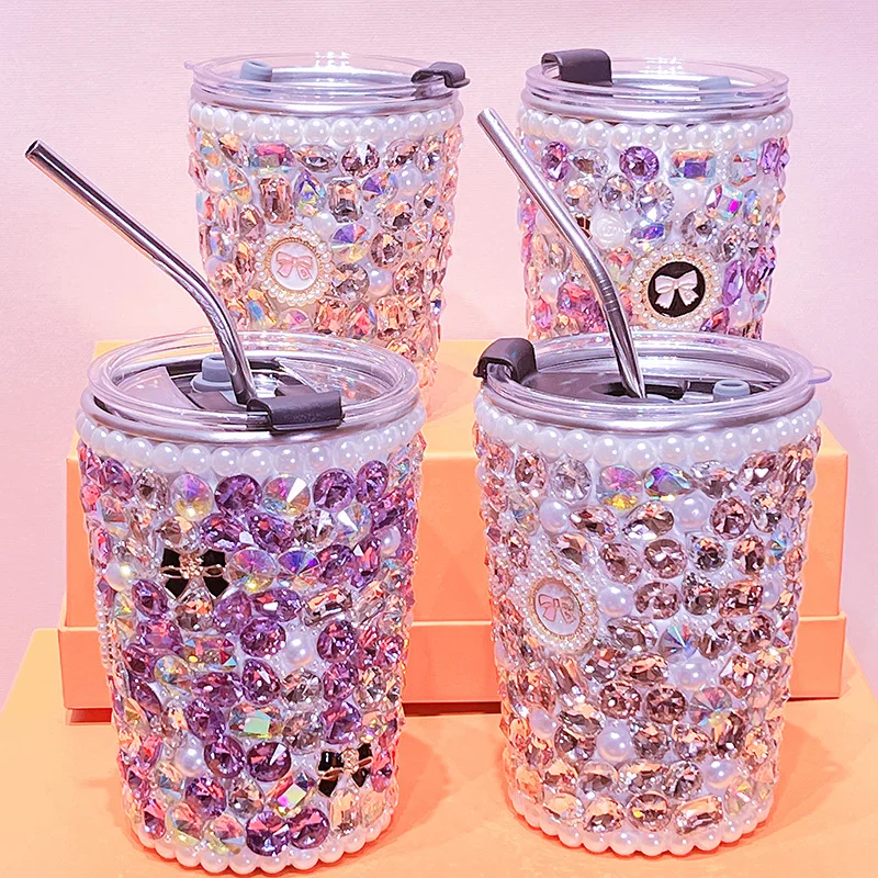 Cute Crafter DIY Tumbler Cup with Lid and Straw, Double Wall Insulated Cup