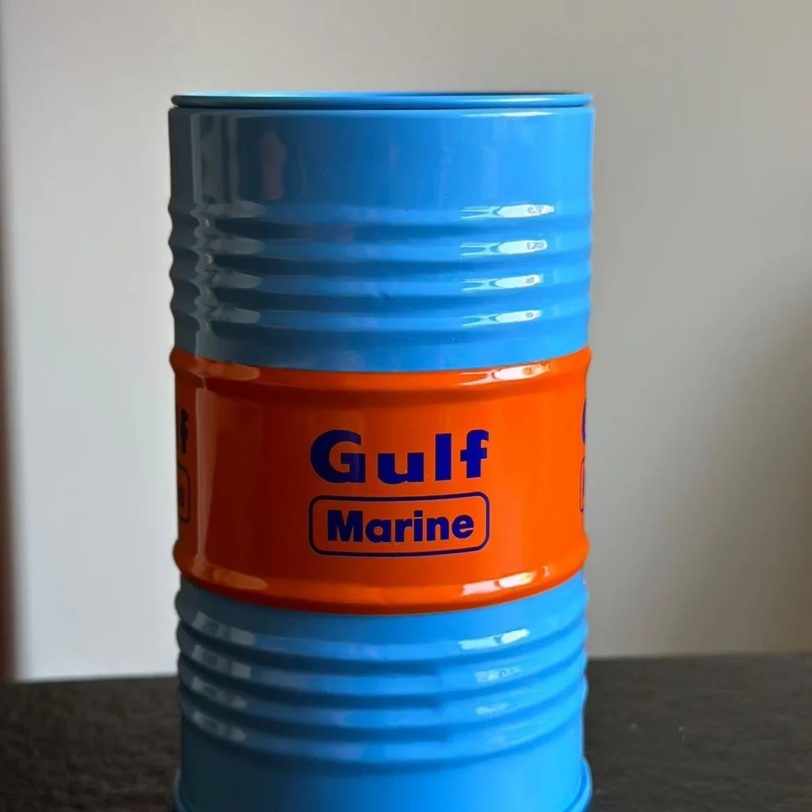 Gulf Racing Car Die-Cast Metal Box Ornament - Collectible Home & Garden Decor Gift