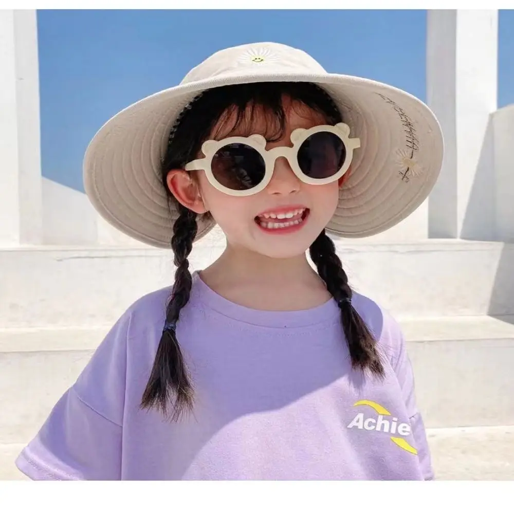 Lovely Little Bear Children Sunglasses for Boy Girl Round Frame Sun Protection UV400 Shades Ins Fashion Sports Kids Eyewear children sunglasses kids sunglasses fashion sunglasses