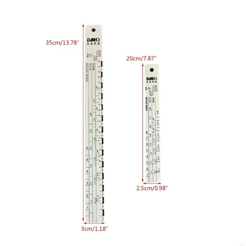 G6KC Auto Paint Mixing Gauge Stainless Steel Measuring Tool Stainless Steel Car Paint Mixing Ruler