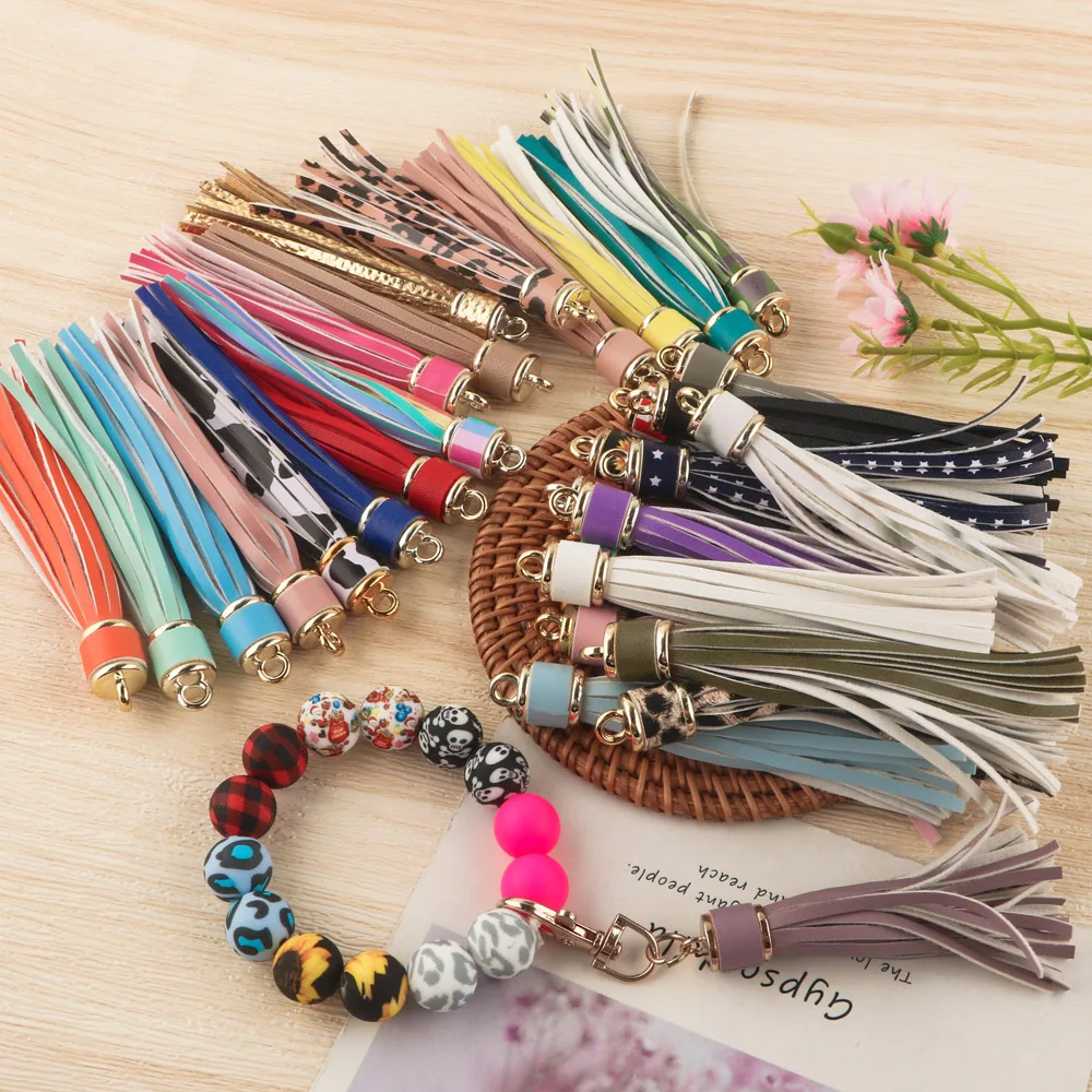 

5/10pcs Leather Keychain Tassels Bulk Colored Pendants Crafts for Keyring Jewellery Making DIY Keychains Supplies Accessories