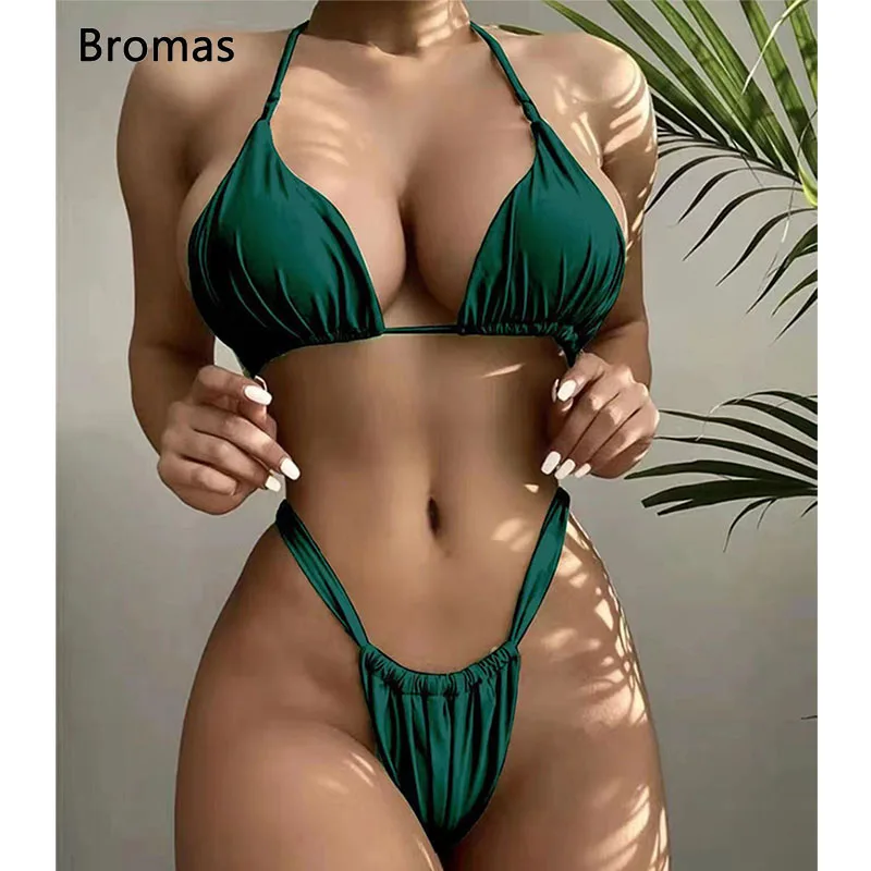 

Sexy Bikini 2023 Women Brazilian Bikini Sets Female Pleated New Triangle Swimwear Beach Wear Bathing Suit