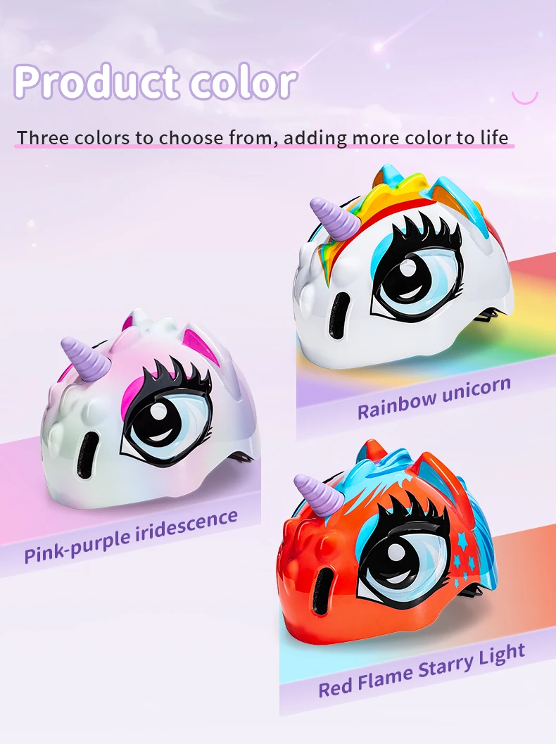 Description Picture 4 of itemBATFOX Colorful Children's Bicycle Helmet Breathable EPS Foam Adjustable Boys Girls Kids Skateboard Riding Cycling Bike Helmets