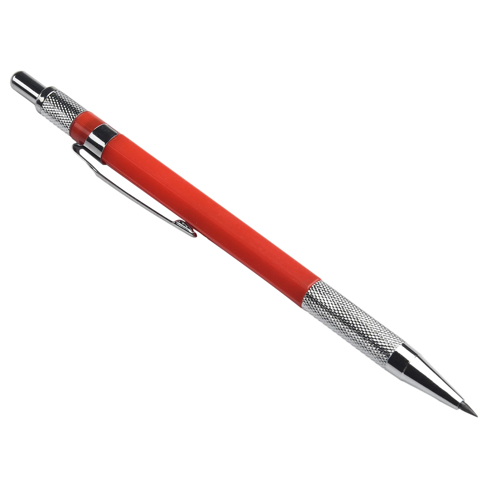Welders Pencil with Silver Striped Round Refills Mechanical Metal Marker for Architect Design and Steel Welding