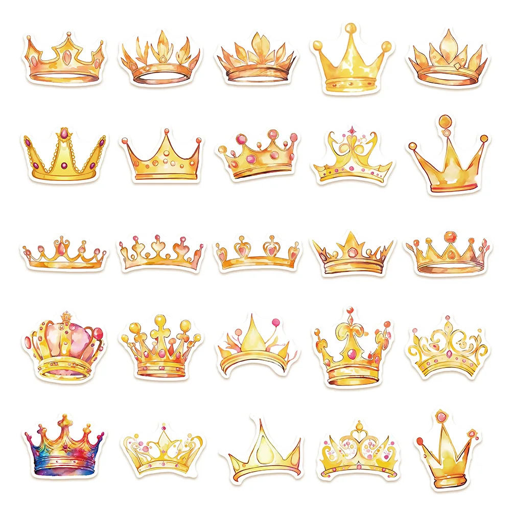 50pcs Crown Series Graffiti Stickers Helmets Desktop Wall Decoration DIY Sticker Pack wall stickers,self adhesive stickers,self adhesive wall stickers