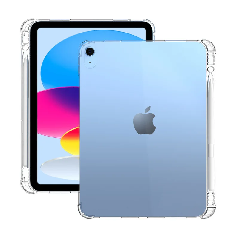 Lápis Solt para Ipad Pro 12.9 11 10 Air Mini Tablet Capa Clara Soft Air-bag Canto Anti-choque Pen Holder Case