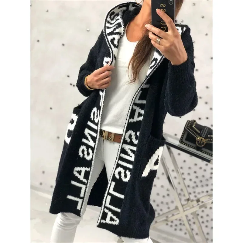 Y2K Women Long Sleeve Knit Cardigan V-Neck Sweater Aesthetic