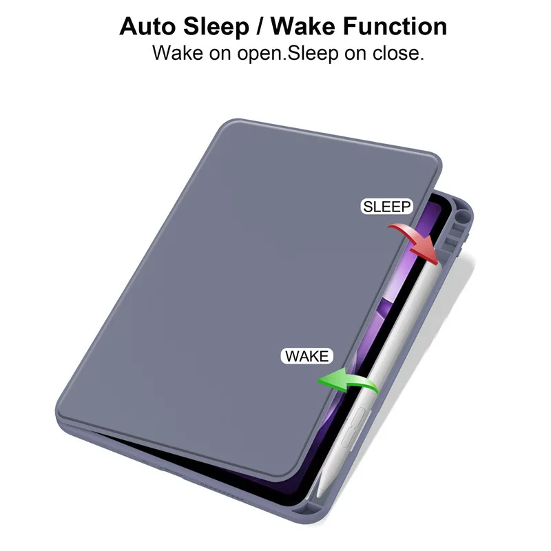 360° Rotating Clear Acrylic Tablet Case with Pencil Holder 8.8 inch