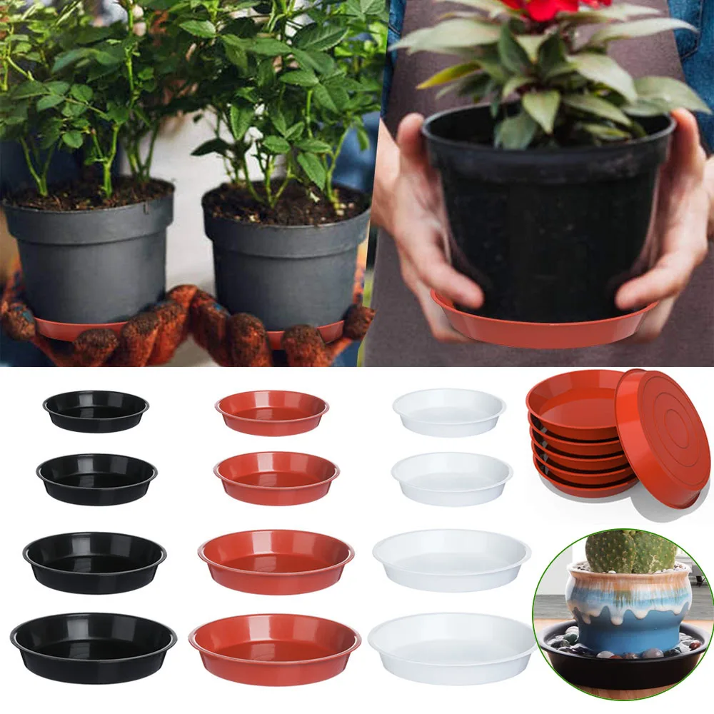 Plastic Plant Saucer 3Pcs Plant Saucer 4/6/7/8/10 inch Drip Trays Plastic Tray Saucers Indoor Outdoor Flower Pot Round