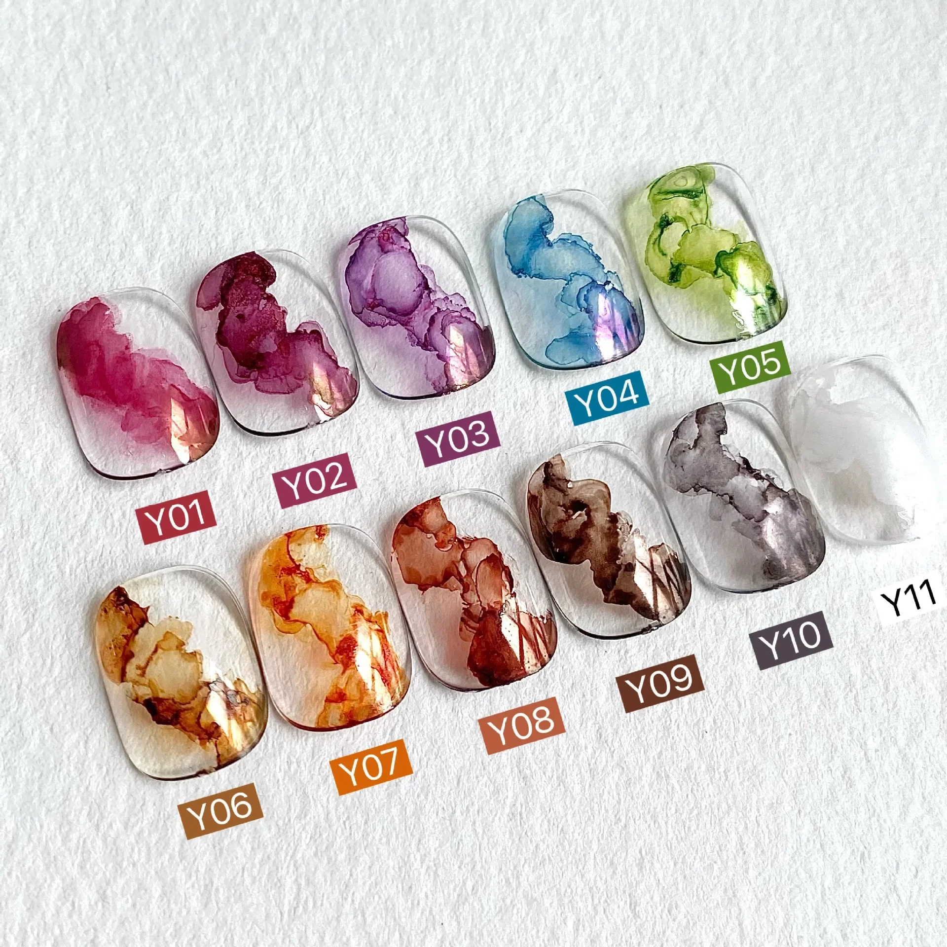 블루밍 매니큐어 대리석 네일 잉크 틴트 젤 수채화 잉크 네일 아트 블라썸 젤 폴리쉬 세미 퍼머넌트 UV 젤 바니시