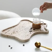 Natural Travertine Irregular Fruit Tray Design Ornament Creative Home Bathroom Desktop Jewelry Cosmetics Storage Tray Decoration 1