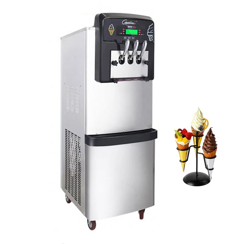 

Commercial Vertical Soft Ice Cream Maker Three Flavors Yogurt Ice Cream Making Machine 110V 220V