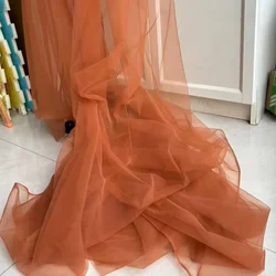 Elegant Light Brown Grey Soft Tulle Fabric for Wedding and Formal Gowns (Burnt Umber)