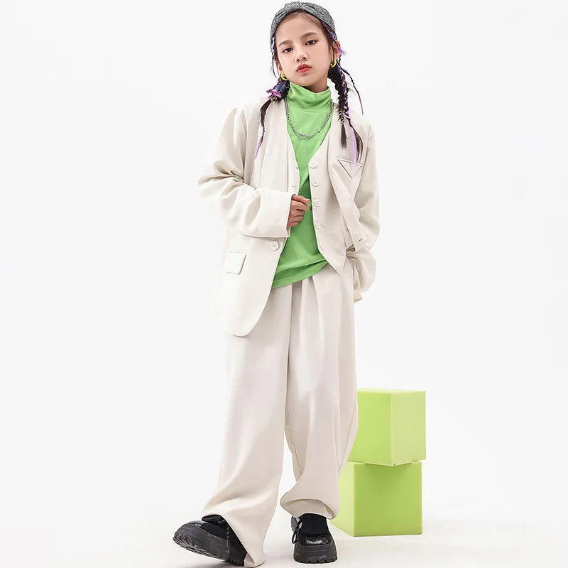 

Children Boys Girls Hip Hop Loose Casual Blazers Jacket Pants Suits Sets Male Kids Dance Clothes Coat Trousers Tees Shirts