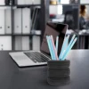 Desk Pen Holder Pen Storage Container Office Tabletop Pen Holder Car Tire Shape Pen Storage Bucket Organizer Office BLACK 5