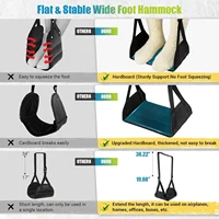 Newest Foot Hammock Foot Rest With Adjustable Strap Foe Airplane,Portable Desk Foot Hammock For Plane Travel Office Working 4