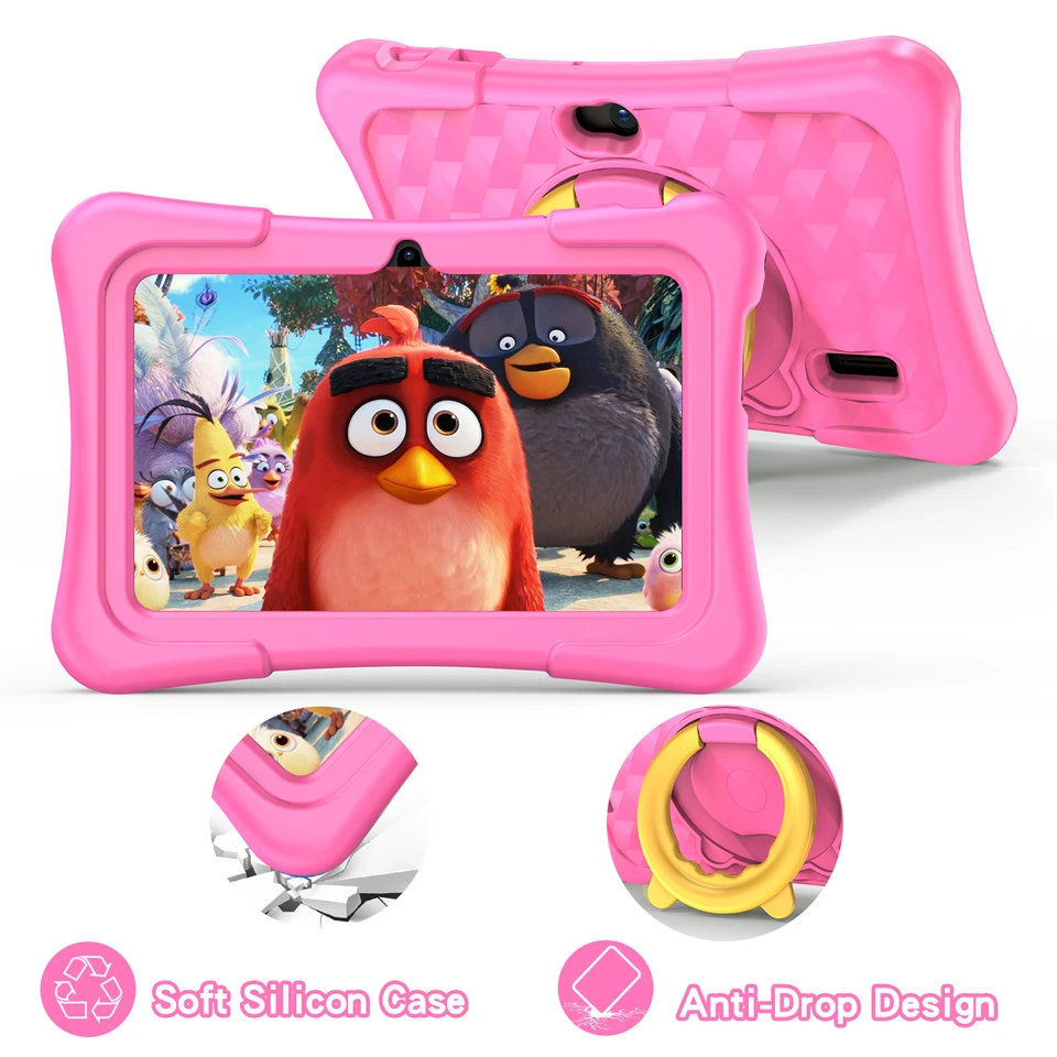 PRITOM Tablet für Kinder, 7 Zoll, Android 11, 32 GB, WLAN, Bluetooth, Dual-Kamera, vorinstallierte Lernsoftware, Schutzhülle_voghion.com