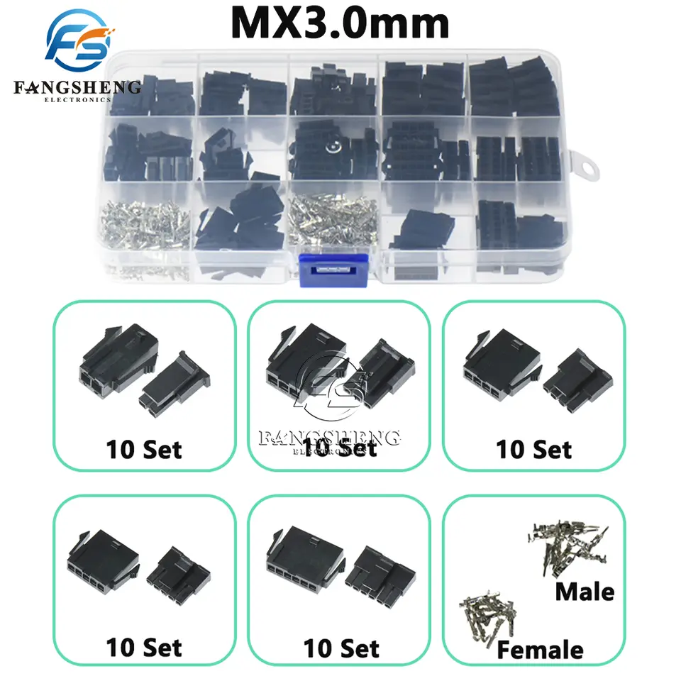 500Pcs MX3.0 3.0mm Pitch Micro-Fit 3.0 Connector Housing Male shell Female shell + Terminal 2p 3p 4p 5p 6 Pin DIY Kit image 2