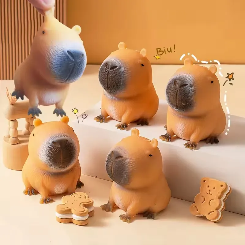 Kid Capybara Squeeze Toy Durable TPR Material Animal Anti Stress Relief Funny Creative Fidget Decompression Pinch Toy