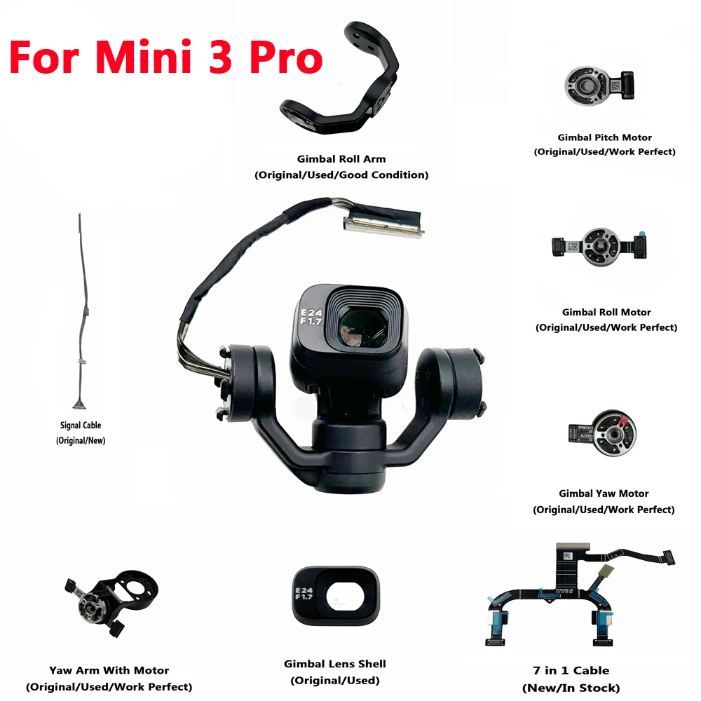 Used Empty Gimbal For Dji Mavic Mini 3 Pro Camera Yaw Roll Arm With