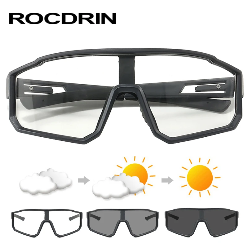 ROCDRIN 남자 여자 Photochromic 사이클링 선글라스 야외 UV400..