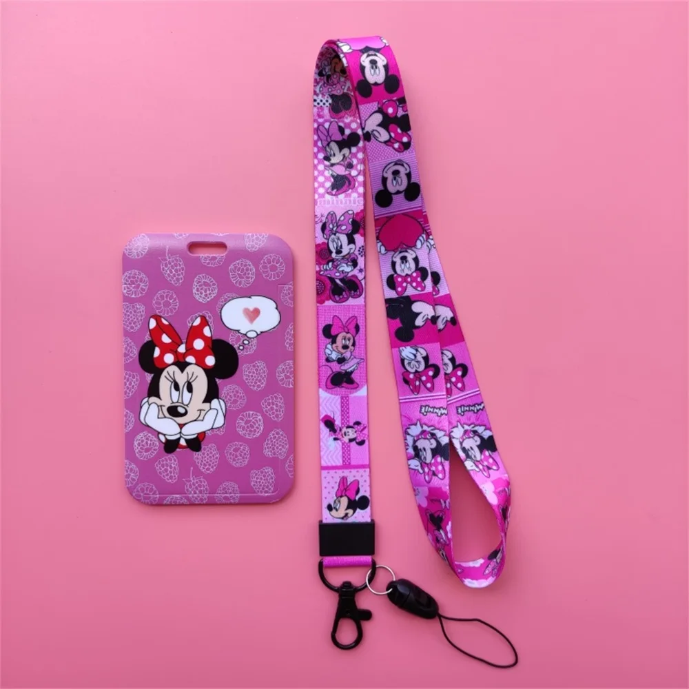 Disney Mickey Minnie Mouse Girls Lanyard ID Badge Holder, ID Card