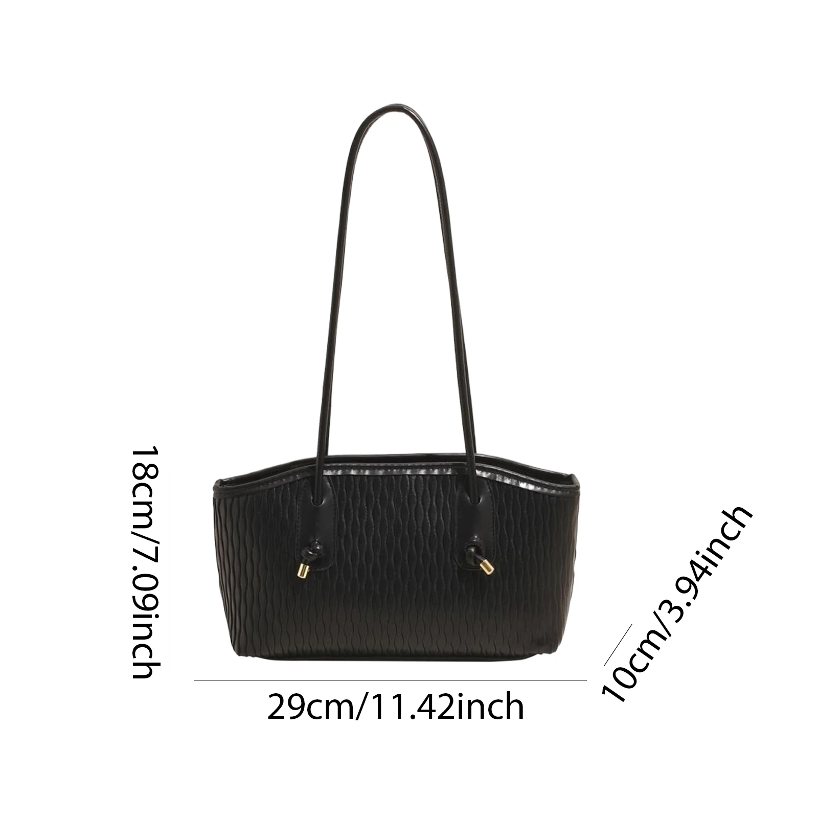 PU Leather Pleated Shoulder Bag with Adjustable Strap Underarm Bag Large Commuter Bag for Women Work Shopping Travel
