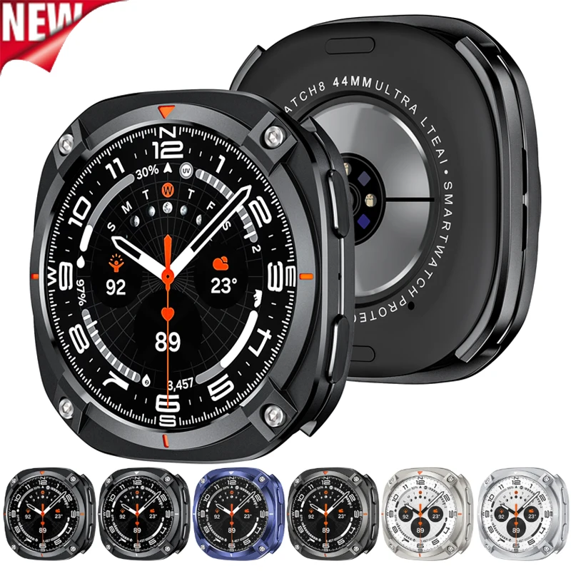 Enhanced Armor Metal Protective Bumper Case for Smartwatch - 44mm Premium Hard Frame Accessory Cover