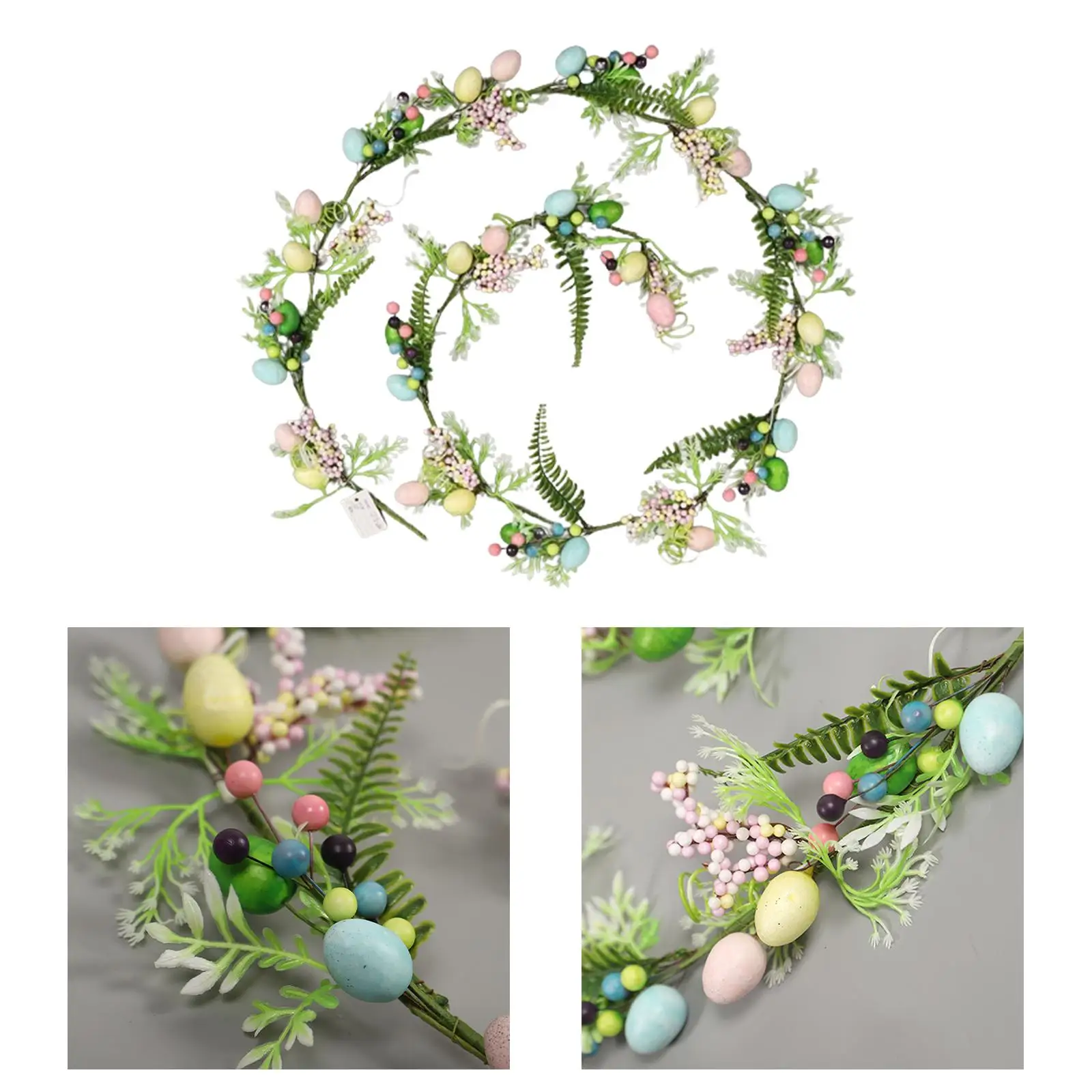 Easter Artificial Garlands Easter Decoration Hanging Spring Garland Mixed Berry Garland for Farmhouse Porch Kitchen Festival