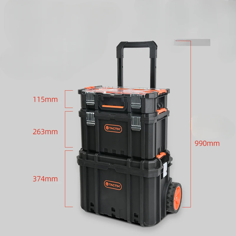 Professional Storage Tool Box Large Hard Case Robust Full Tool Case Parts Organizer Box with Lock Complete Toolbox for Mechanic 6