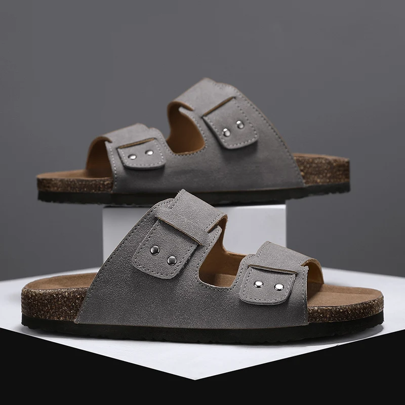 Retro Cork Clogs For Men Breathable Summer Casual Sandals_voghion.com