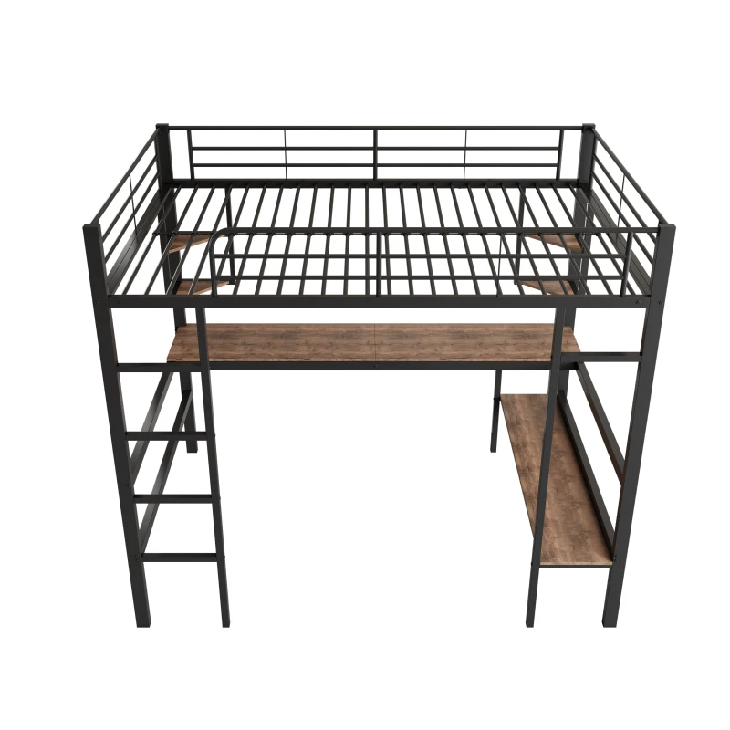 Letto a soppalco 90 x 200 cm con scrivania angolare, 3 cassetti e