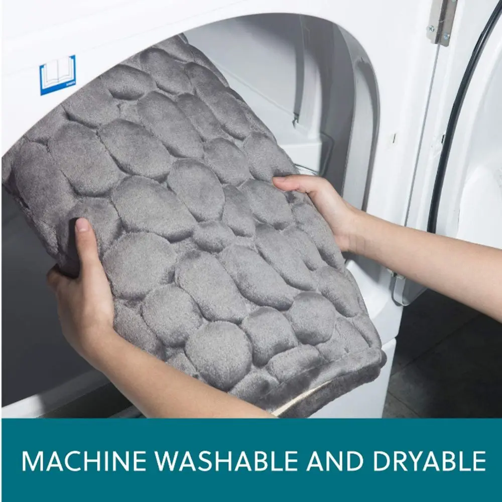 Household Cobblestone Embossed Bath Mat Water Absorption Non-slip Doormat Washable Floor Rug Carpets Bathroom Supply