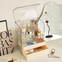 Clear Makeup Organizer PET Dustproof Storage Box, Bathroom Organizer, Lipstick Organizer Box, Acrylic 2