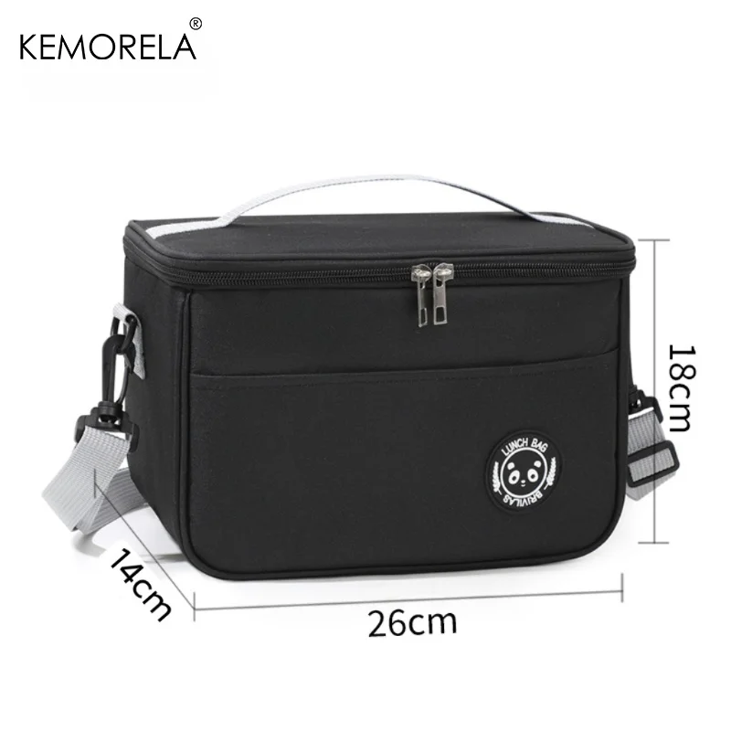Thermal Oxford Fabric Insulated Lunch Bag with Crossbody Strap and Zipper Closure