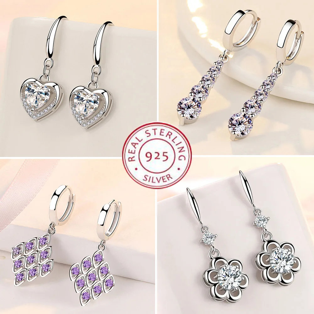 Silver Hoop Earrings 925 Sterling Silver For Women